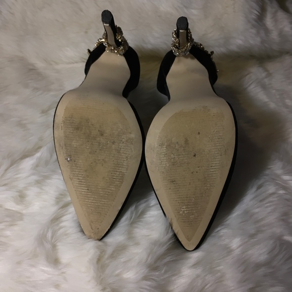 Rhinestone black velvet pumps size 6 - Picture 5 of 5